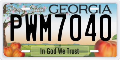 GA license plate PWM7040