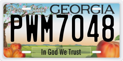 GA license plate PWM7048
