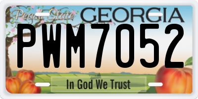 GA license plate PWM7052