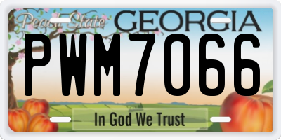 GA license plate PWM7066