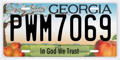 GA license plate PWM7069