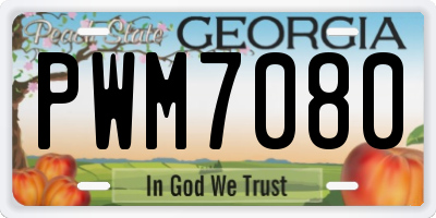 GA license plate PWM7080