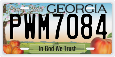 GA license plate PWM7084