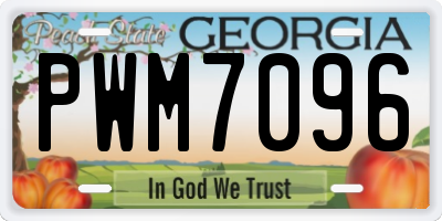 GA license plate PWM7096