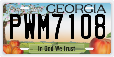 GA license plate PWM7108