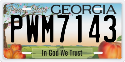 GA license plate PWM7143