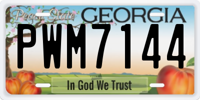 GA license plate PWM7144