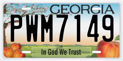 GA license plate PWM7149