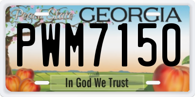 GA license plate PWM7150
