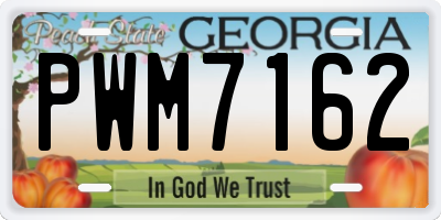 GA license plate PWM7162