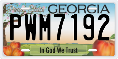 GA license plate PWM7192