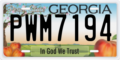 GA license plate PWM7194