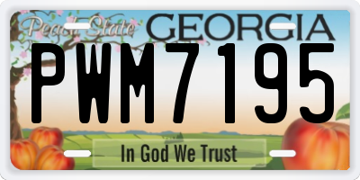 GA license plate PWM7195