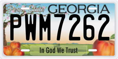 GA license plate PWM7262