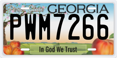 GA license plate PWM7266