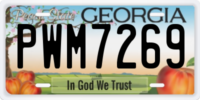 GA license plate PWM7269
