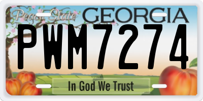 GA license plate PWM7274