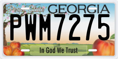 GA license plate PWM7275