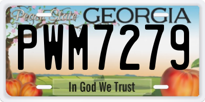 GA license plate PWM7279