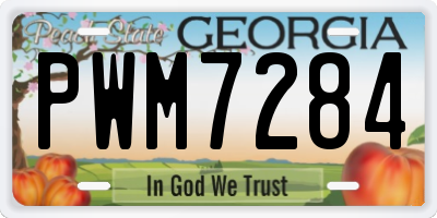 GA license plate PWM7284