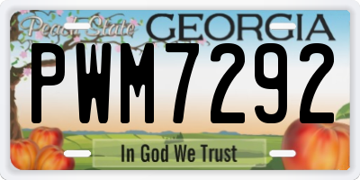 GA license plate PWM7292