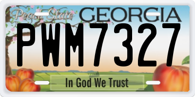 GA license plate PWM7327