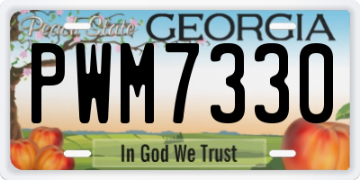 GA license plate PWM7330