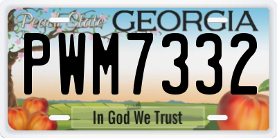 GA license plate PWM7332