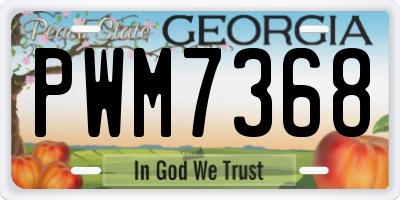GA license plate PWM7368