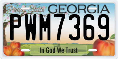 GA license plate PWM7369