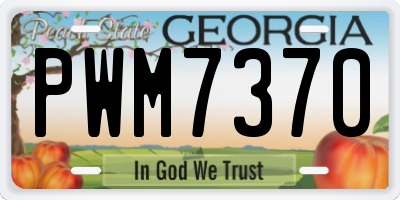 GA license plate PWM7370