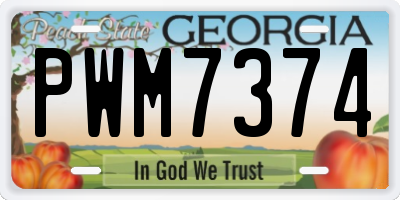 GA license plate PWM7374