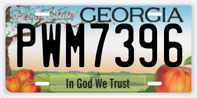 GA license plate PWM7396