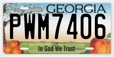 GA license plate PWM7406