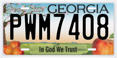 GA license plate PWM7408