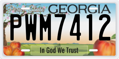 GA license plate PWM7412