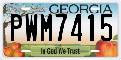 GA license plate PWM7415