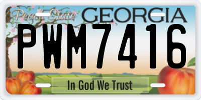GA license plate PWM7416