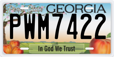 GA license plate PWM7422