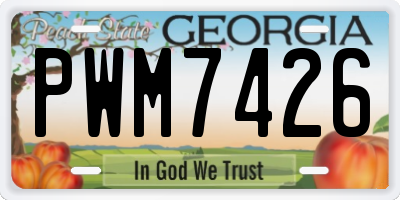 GA license plate PWM7426