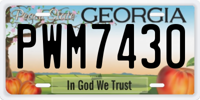 GA license plate PWM7430