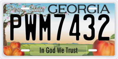 GA license plate PWM7432