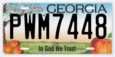 GA license plate PWM7448