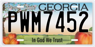 GA license plate PWM7452
