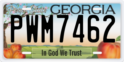 GA license plate PWM7462
