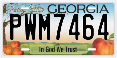 GA license plate PWM7464