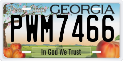 GA license plate PWM7466