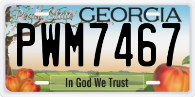 GA license plate PWM7467