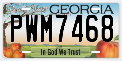 GA license plate PWM7468