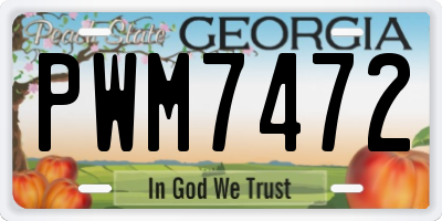 GA license plate PWM7472